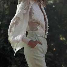 Long Sleeve Embroidered Blouse