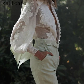 

Women Long Sleeve Runway Embroidered Shirts Tops 2019 Dames Blouses