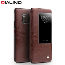 QIALINO Luxe Lederen Smart View Flip Case voor Huawei Mate20 Pro Stijlvolle Handgemaakte Ultra Slim Telefoon Cover voor Mate 20