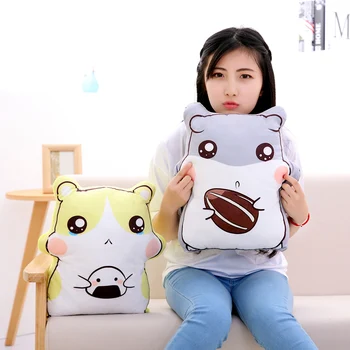 

1pc 40cm Cute Plush Hamster Pillow Stuffed Soft Animal Toys Sofa Cushion Kawaii Birthday Gift for Girls