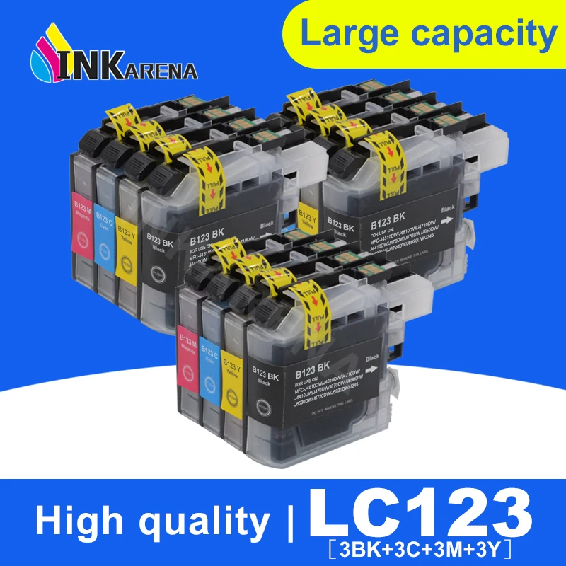 LC123 XL для брата LC123 Картридж полный чернил J4110DW J870DW J245 J650DW J6720DW J132W J152W J552DW картриджи для принтеров