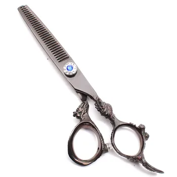 

5.5In. 16cm 440C Customized Logo Barber Scissors Thinning Scissors Cutting Shears Dragon Handle Professional Hair Scissors C9004