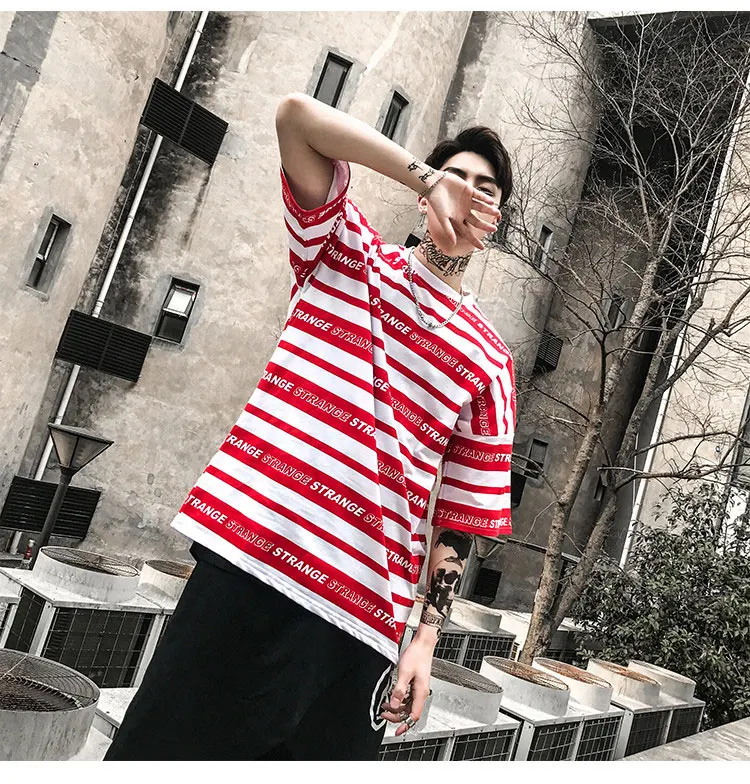 Hiphop Street Camisa Swag Rasgados Vintage Rap Mens Clothing  (17)