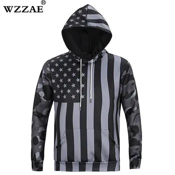 

2018 brand funny Black Ameirca flag 3D printed hooded hoodies fashion men 's Drawstring thin hooded sweatshirts Men Casual Tops