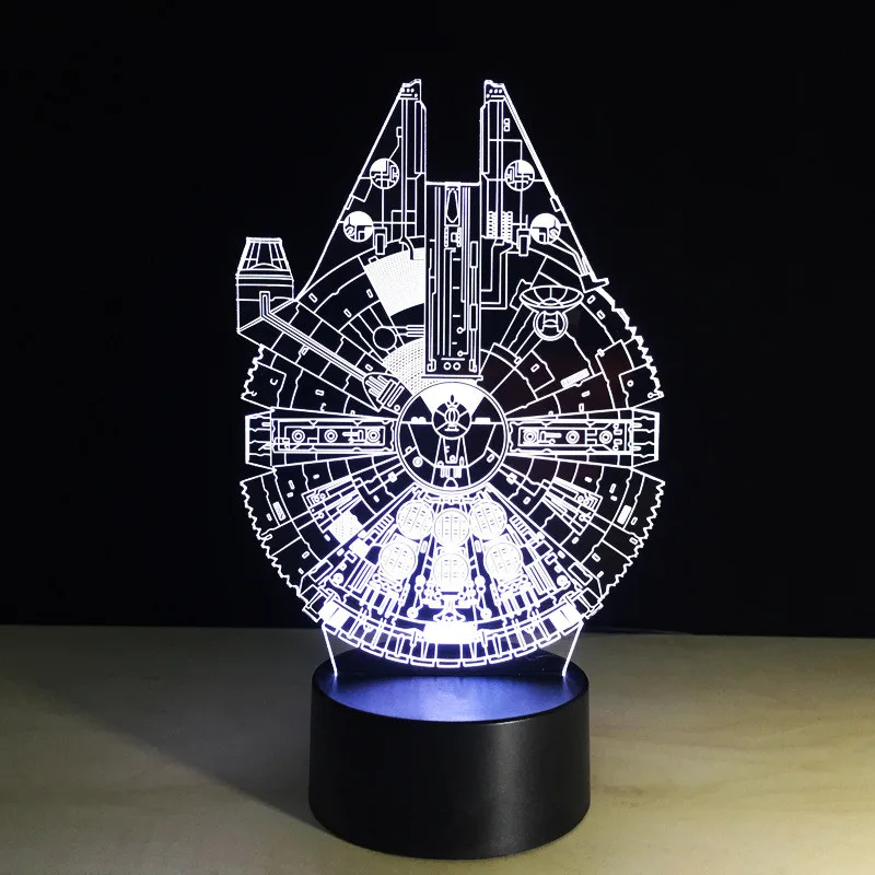 

Colored Changing Gifts 3D Led Table Lamp Millennium Falcon Light Fixture Star Wars Lamp Baby Sleeping Home Decor Night Lightings