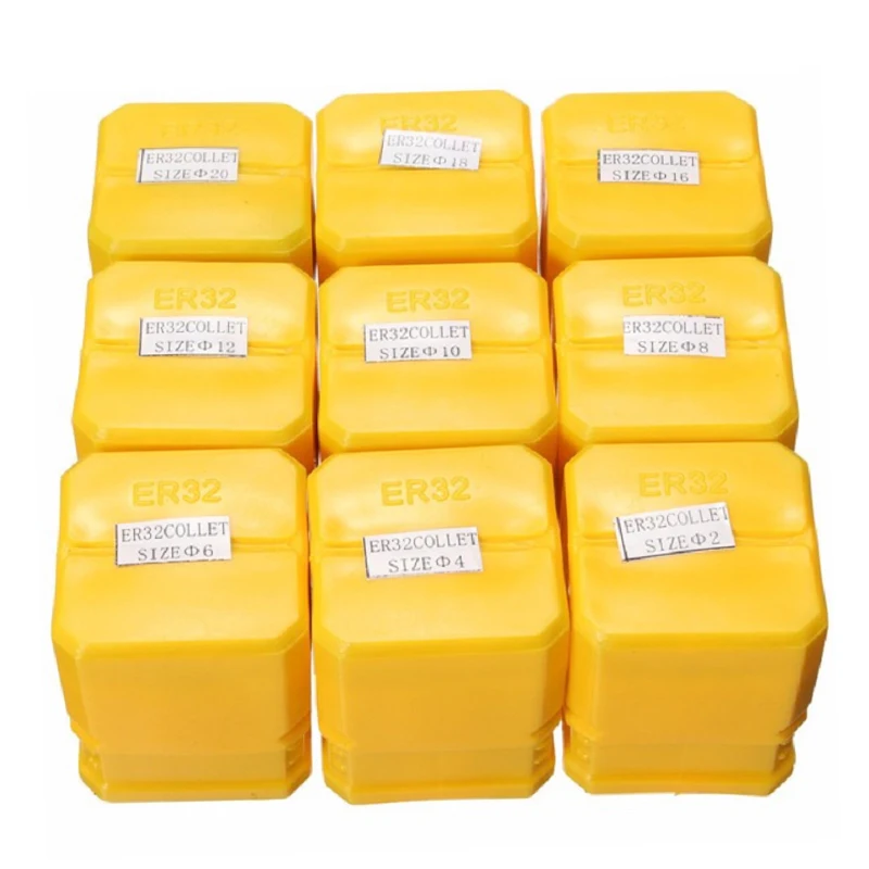 9pcs ER32 Spring Collets Set 2/4/6/8/10/12/16/18