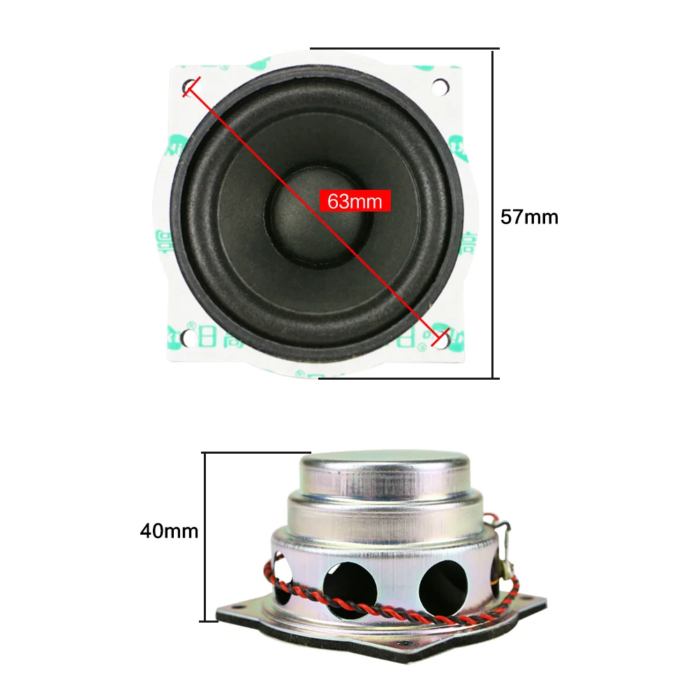 GHXAMP 2,25 дюймов 57 мм неодимовый Полнодиапазонный динамик 8 Ом 8 Вт ТВ эхо стены аудио блок 2 шт