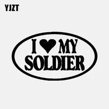 Yjzt 14 cm * 8 cm moda eu amo meu soldado preto prata vinil adesivo do carro decalques decoração C11-1956