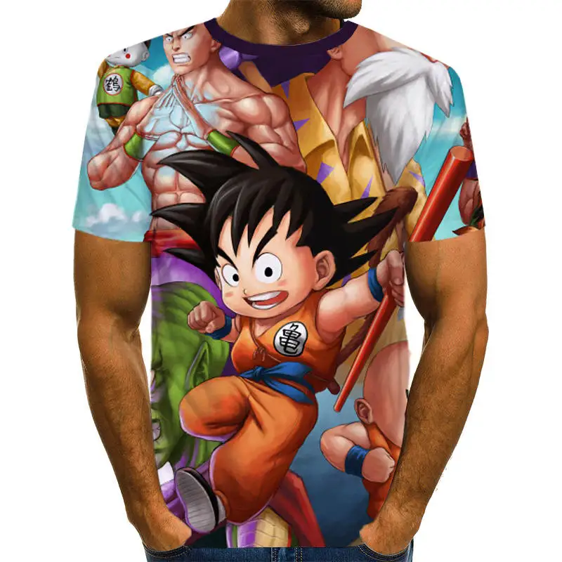 Супер Saiyan 3D футболка, аниме Dragon Ball Z Goku, летние модные футболки для мужчин/мальчиков, повседневная мужская футболка с рисунком, полный размер