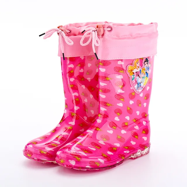 2019 new Disney princess frozen children Plus velvet thick warm rain boots rubber shoes cartoon