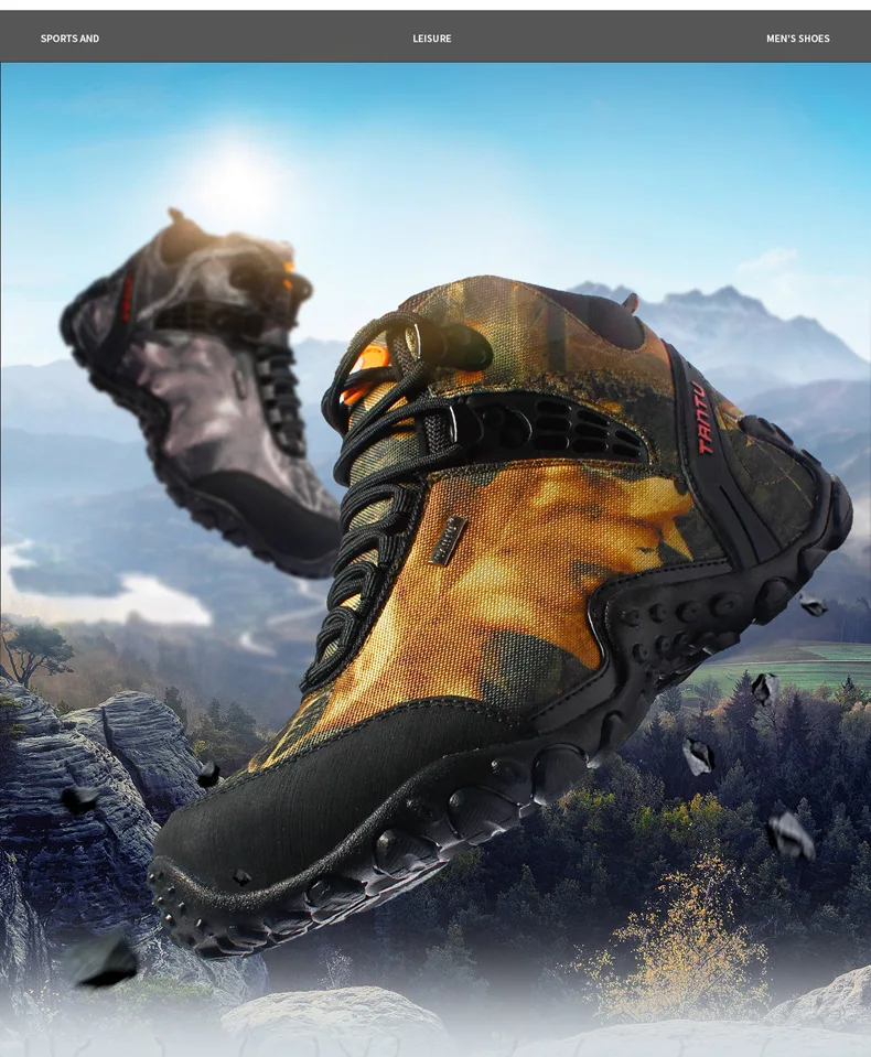 Профессиональная уличная походная обувь, мужская кожаная Водонепроницаемая походная горная обувь, тактические ботинки, лесные охотничьи ботинки, botas militar