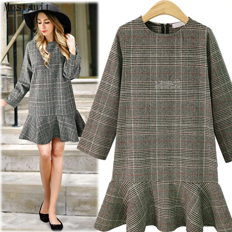 winter plaid dress