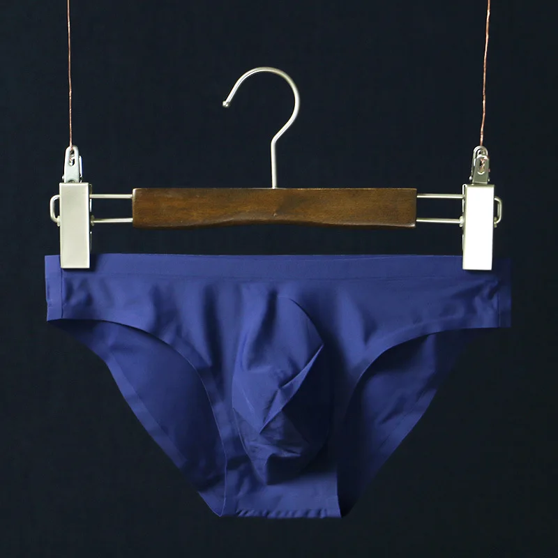 

Solid Men Underwear Ultra-thin Ice Silk Sexy Mens Briefs Underpants Seamless U Convex Underwear Slip Homme Cueca Male Panties