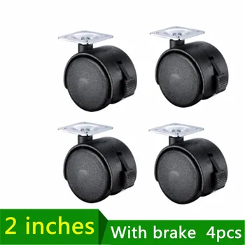

4pcs Dia. 2 inches /50mm Wholesale Black Color Plastic Wheel with Metal Top Plate Swivel Ball Bearing Casters