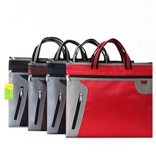 

37X30CM Commercial Business Document Bag A4 Tote file folder Filing Bag Meeting Bag Side Zipper Pocket office bags for documents