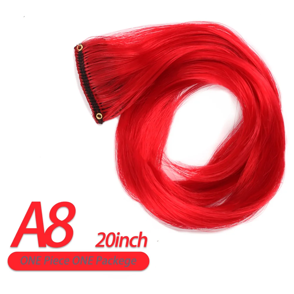 Pageup синтетические волосы для наращивания с зажимом термостойкие волосы для наращивания радужные волосы для детей и женщин волнистый стиль - Цвет: A8