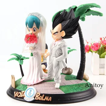 

Figures Dragon Ball Vegeta & Bulma Wedding Day with Trunks Baby PVC Dragon Ball Figure Vegeta Bulma Doll Collection Model Toy