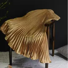 Весенние трапециевидные длинные плиссированные атласные юбки Женские Романтические повседневные блестящие атласные юбки женские блестящие атласные юбки с металлическим блеском