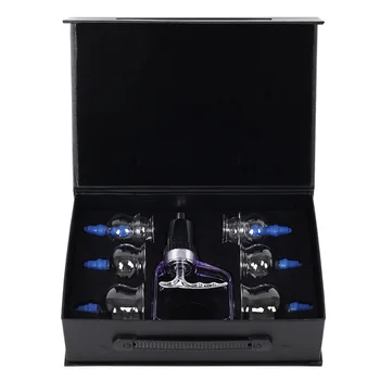 

Genuine household 8 pcs glass cupping set acupuncture massage vacuum cupping tank silicone gas valve