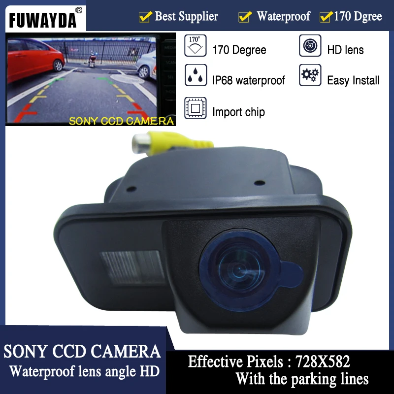 

FUWAYDA FOR SONY CCD Car Rear View Reverse Back Up Parking Safety CAMERA for Toyota Vios Corolla Tarago Previa Wish Alphard HD