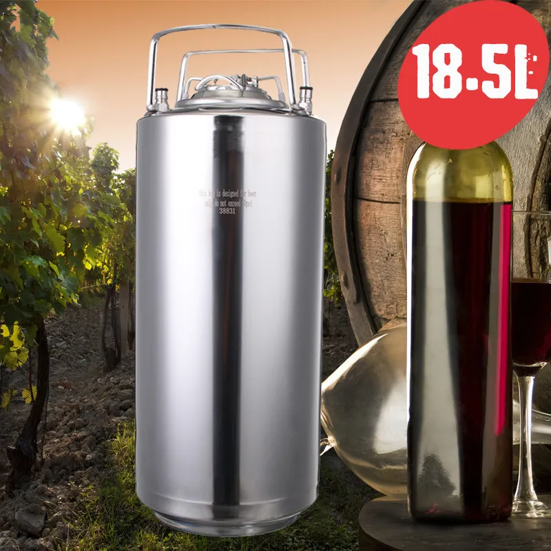 

18.5L 304 Stainless Steel Home Brew Keg Bottles Growler Fresh Beer Making Barrels Home Brewing Beer Making Tool