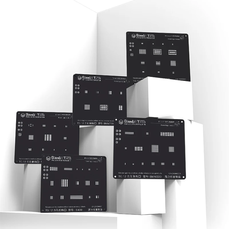 

3D Power Logic Module Reballing Stencil Square Hole Black Planting Tin Steel Mesh for iPhone 5S 6 6S 7 8 herramientas