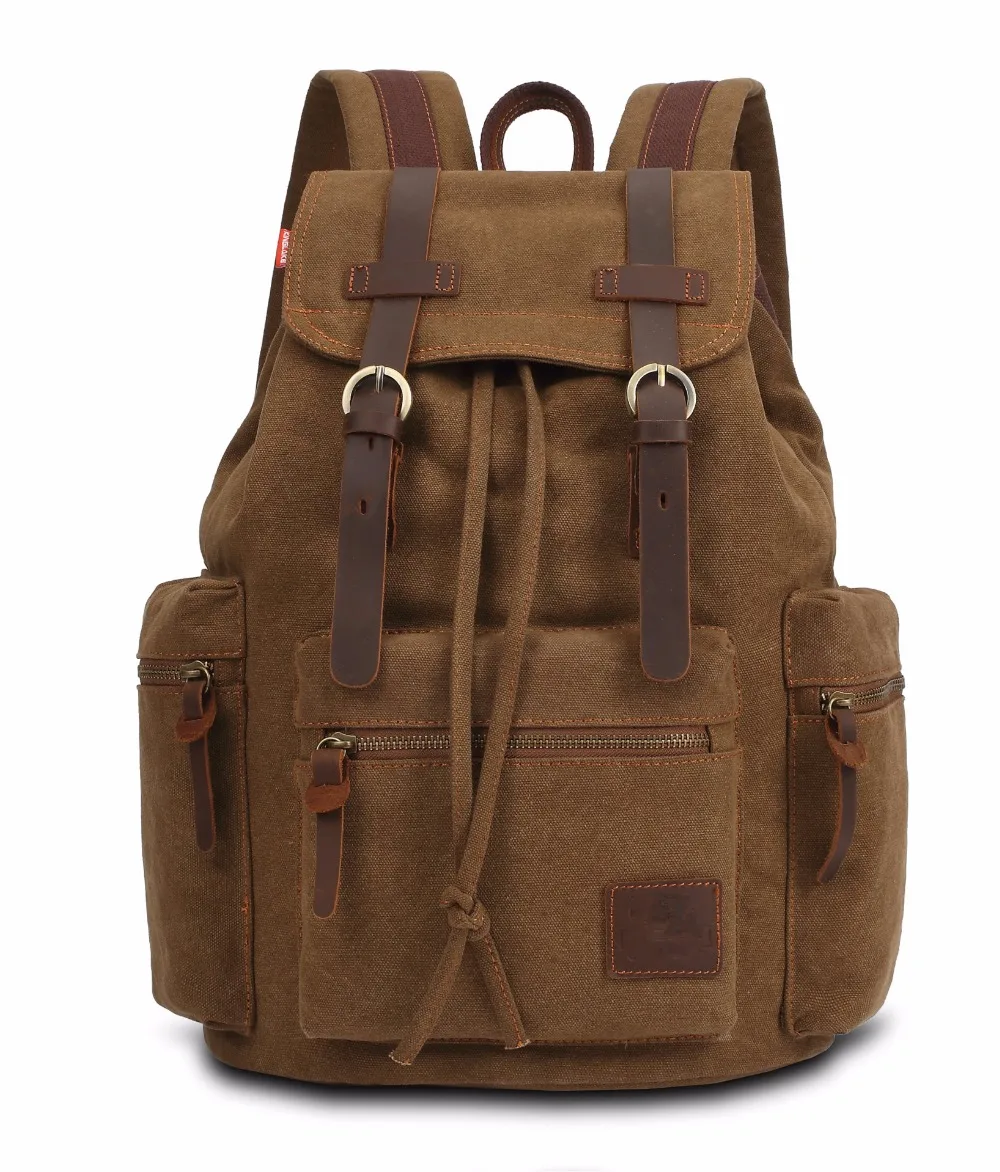 Backpack for Men Canvas Backpack Large Capacity Bagpack Weekend Bag Travel Bag Casual vintage