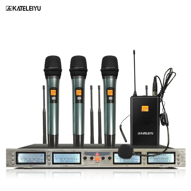 Professional Microphone 200 Channels Optional Frequency 3 Handheld and