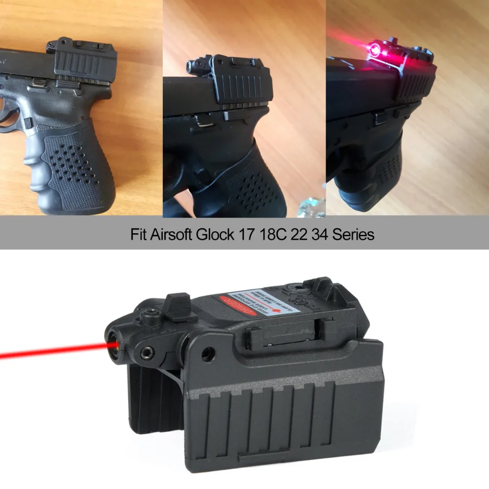 Тактический лазерный прицел с красной точкой для страйкбола KWA KSC Glock 17 22 23 25 27 28 43 пистолет железный задний прицел