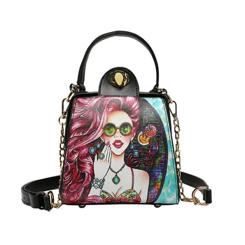 

New Elegant Shoulder Bag Women Wild Simple Messenger Bag For Girls Fashion Printing Beautiful Girls Crossbody Handle Bags K704