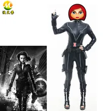 The Avengers Black Widow Costume Womens Official Marvel Fancy Dress Party Sexy Black Jumpsuit MZX-152-01