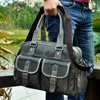 Sac à main en cuir véritable pour hommes, grande capacité, mallette décontractée pour ordinateur portable, fourre-tout, 061-G ► Photo 1/5