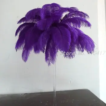 

Top Quanlity 100pcs 35-40cm/14-16inches Plumes Purple Color Ostrich Feathers For Party Wedding Decoration