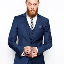 На заказ(куртка+ брюки+ жилет+ галстук+ носовые платки) с отворотом, две пуговицы, высокое качество, модные мужские костюмы, официальные, Terno Masculino