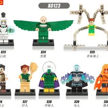 GUSUG 80 шт. X0123 чудесные Супергерои Человек-паук доктор Осьминог вулкан сандмен электро Azazel белый тигр строительные блоки игрушки