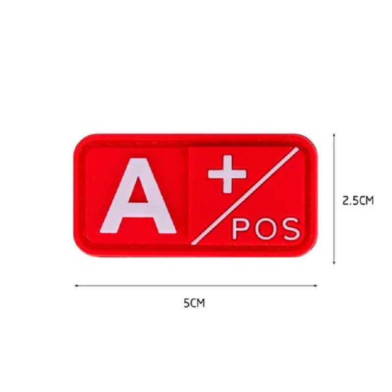3D пвх A + B AB O положительный POS отрицательный NEG тип крови групповой патч для одежды