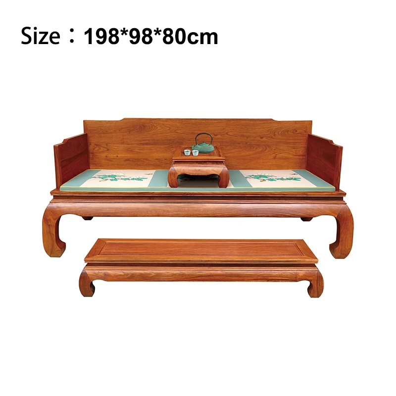 Китайская старинная деревянная кровать, прочная деревянная мебель с уникальным китайским стилем, мебель из розового дерева, размер 198*98*80 см