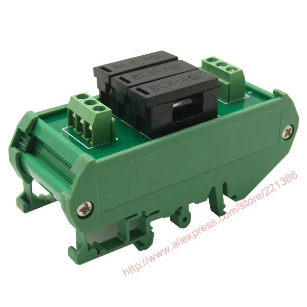 

3 Channel Fuse Interface Module, Fuse holder, Din Rail Mount, for 5x20mm Tube Fuse.