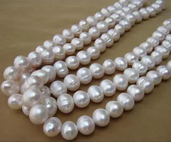 

50INCH LONG 10-11mm NATURAL white pearl necklace