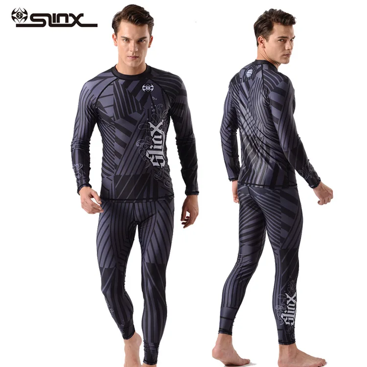 

Slinx men lycra rash guard shirts high elasticity uv long sleeve surfing shirt rashguards SKin dive suit UPF50