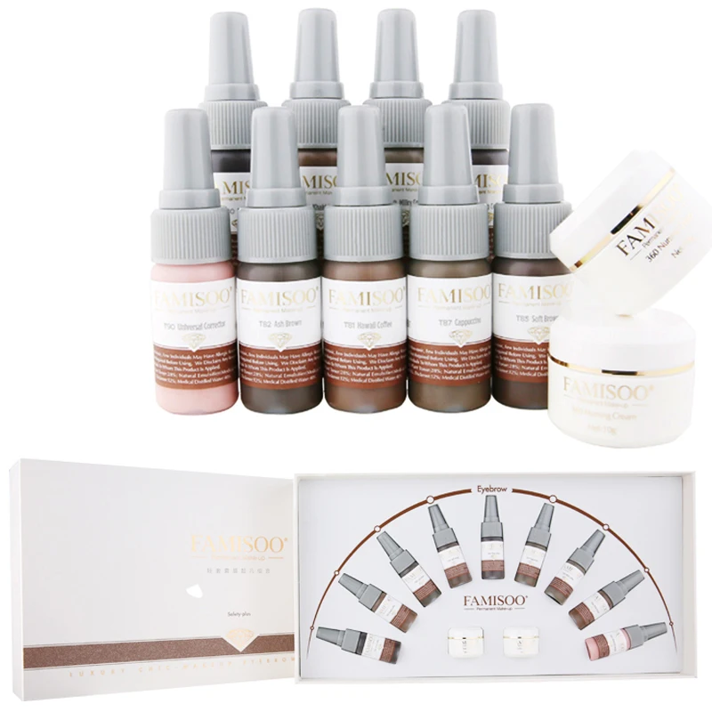 FAMISOO 11pcs/set Permanent Makeup Pigment Professional Permanent