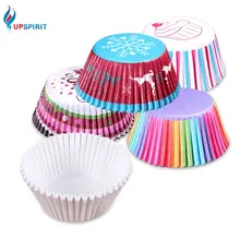 Upspirit 100Pcs Colorful Cupcake Liners Set Baking Cup Paper Muffin Cases Egg Tarts Tray Cake Wrappers Supplies Decorating Tools