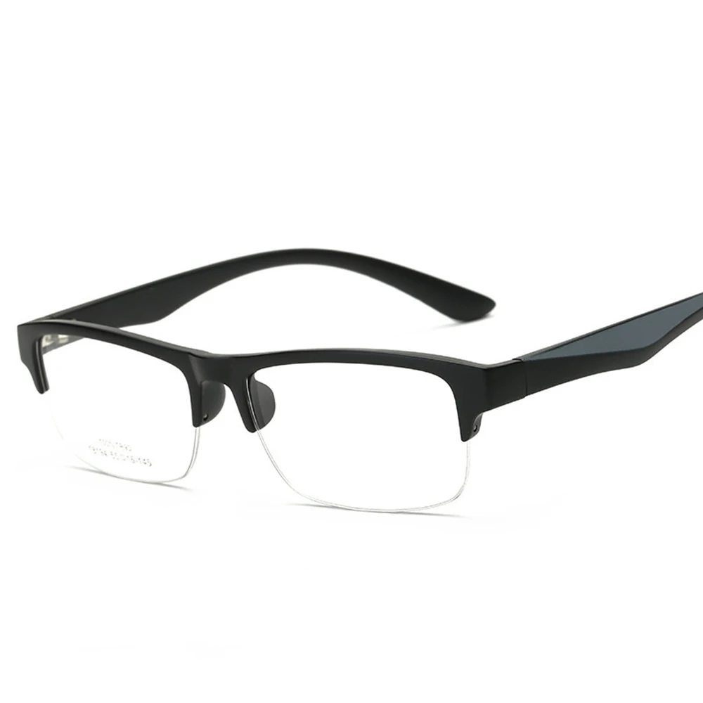 TR90 Square Semi Rimless Spectacles Frame Male Used By Plastic Titanium