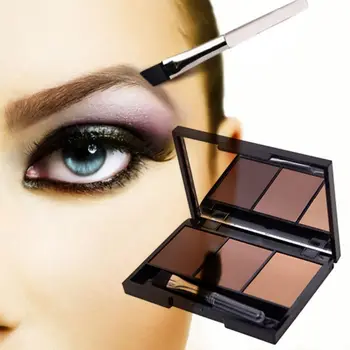 

New Professional Kit 3 Colour Eyebrow Powder Shadow Palette Enhancer with Ended Brush WD2