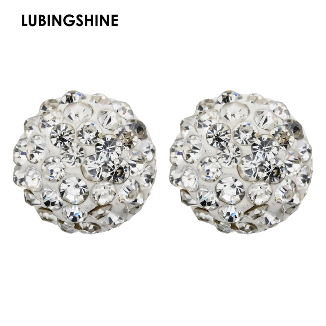 Free Shipping Flatback Half Crystal Disco Ball Rhinestone Earrings Free Shipping Flatback Half Crystal Disco Ball Rhinestone Earrings Stud Boutique Fashion Studs Earring 10mm Ze07
