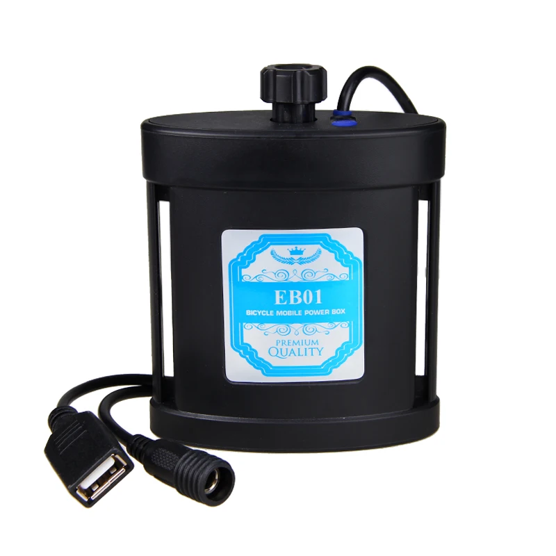 Bike Lamp Battery Box Waterproof Battery Pack Case with 2 Different