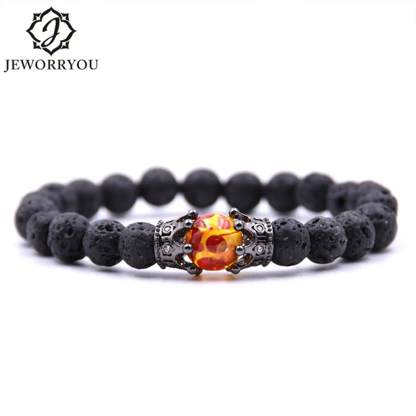 

8mm Women Chakra Bracelet Male Tiger Eye Natural Lava Stone Bracelet Femme Armband Heren Set Men Couple Bracelets Beads Charms