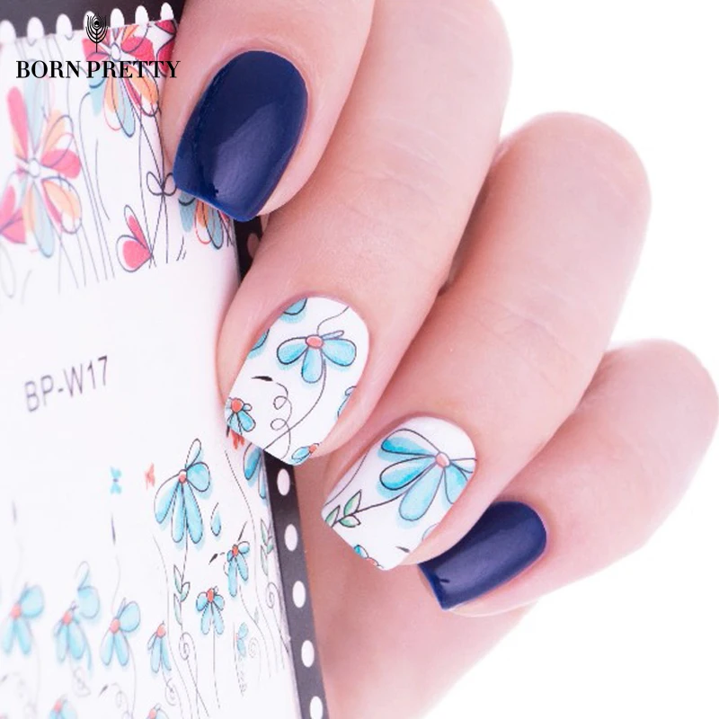 

BORN PRETTY Cute Flower Nail Art Water Decals Transfer Sticker BP-W17 #20608 Manicure Decoration 2 Patterns/Sheet