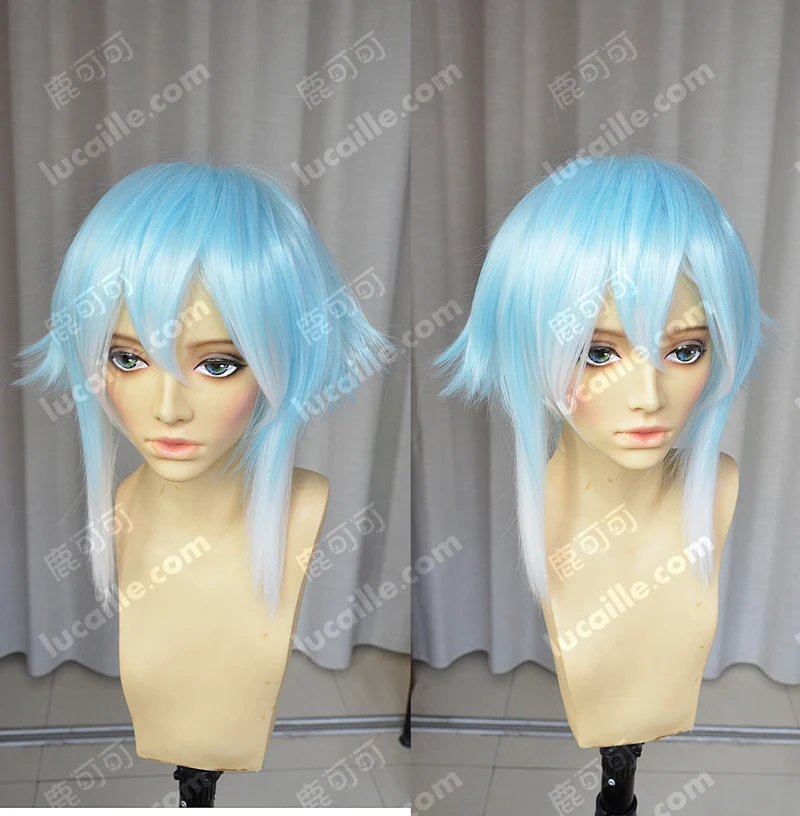 Anime Sword Art Online Asada Shino Sinon Cosplay Wig Short Heat Resistant Synthetic Hair Wigs+ Wig Cap+ Ears