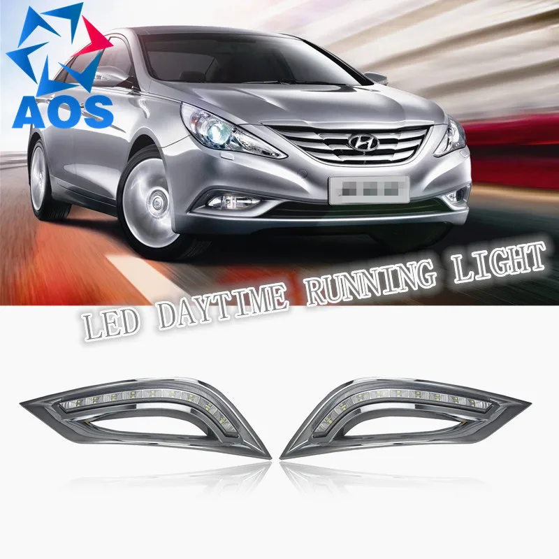 

2PCs/set freeshipping LED Car DRL Daytime Running Lights fog lamp for Hyundai Sonata 8 2010 2011 2012 2013